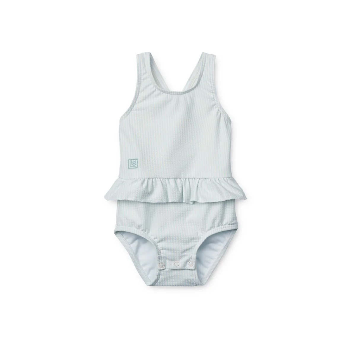 AMINA Streifen Baby Badeanzug - Y/D stripe Pure sky / Creme de la creme