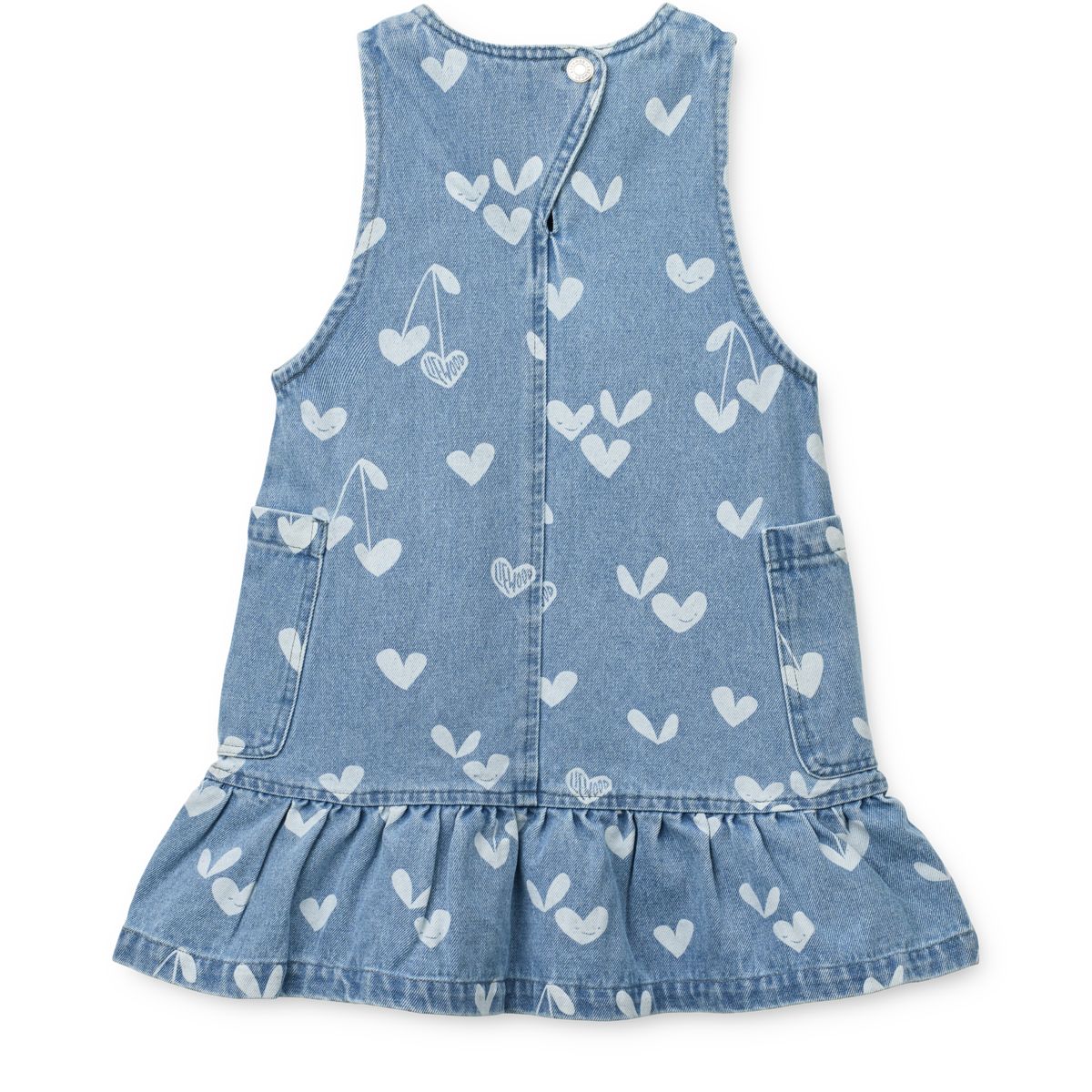 ANGELICA bedrucktes Denim-Kleid mit Rüschen - Sweethearts / light blue denim - Image 2