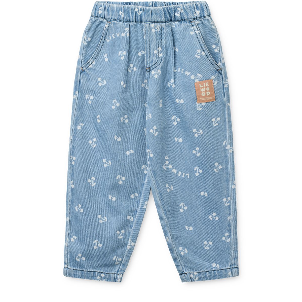 BORRIS Leichte bedruckte Denim-Hose - Cherry heart sandy / Denim