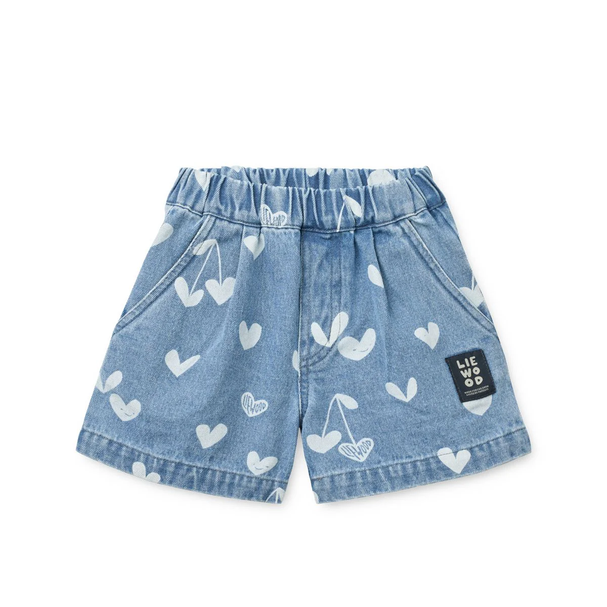 BORRISA bedruckte Jeansshorts - Sweethearts / light blue denim