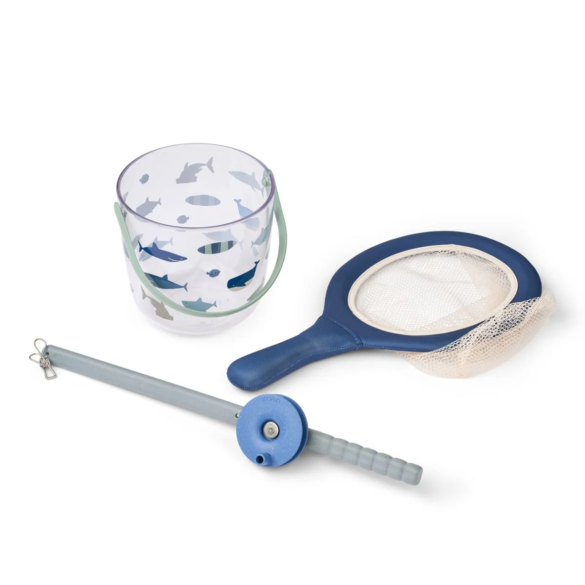 CORA Krabbenfischer-Set mit Netz - Shark / Dove blue