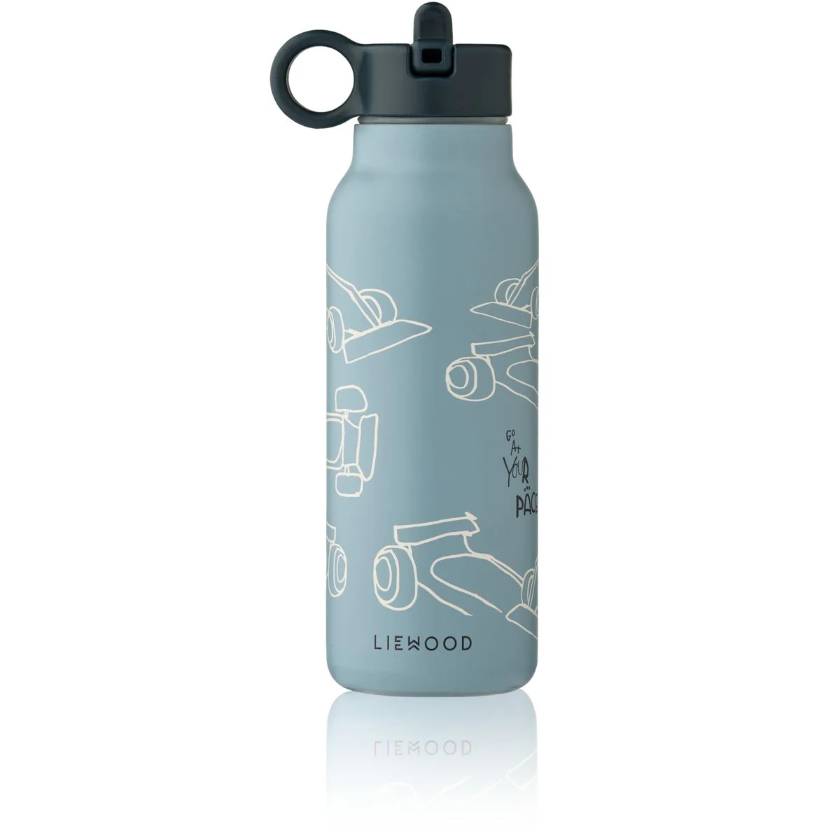 Falk Wasserflasche 350 ml - Race cars / Beach blue