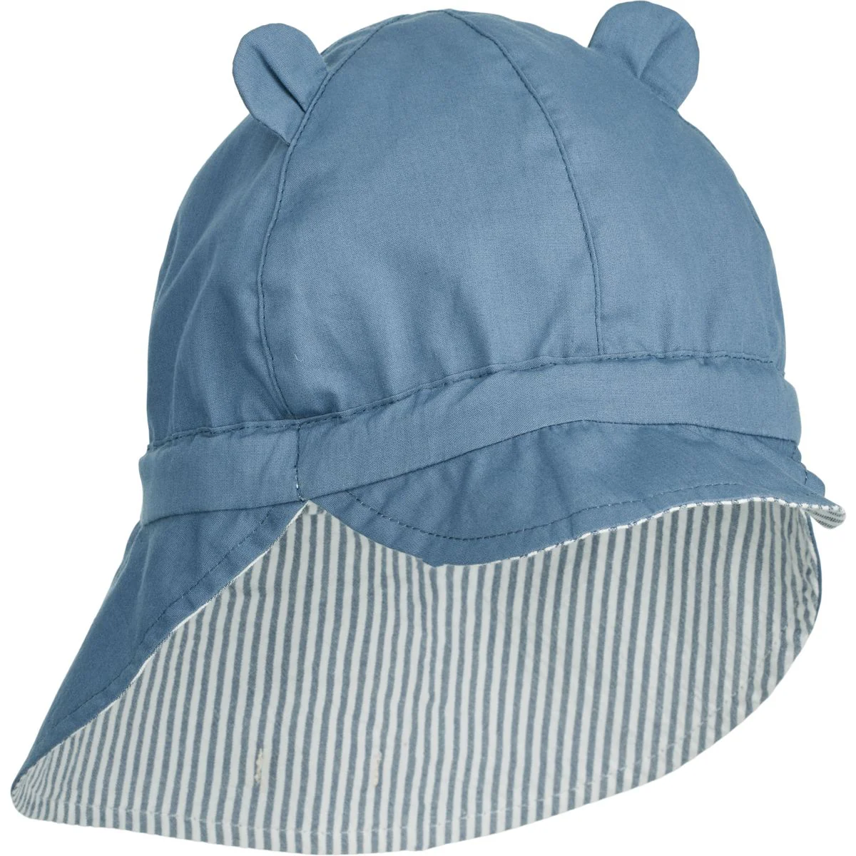 Gorm Sonnenhut aus Leinen - Y/D stripe: Blue wave/creme de la creme - Image 3