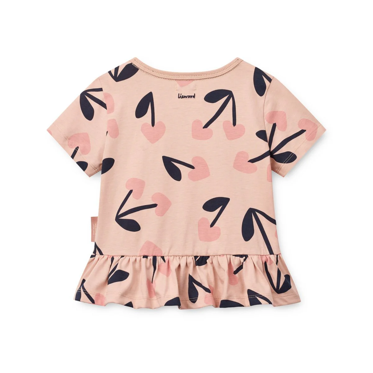 KYA Kurzarm-T-Shirt mit Schößchen - Mega Cherry heart / Rosey - Image 2