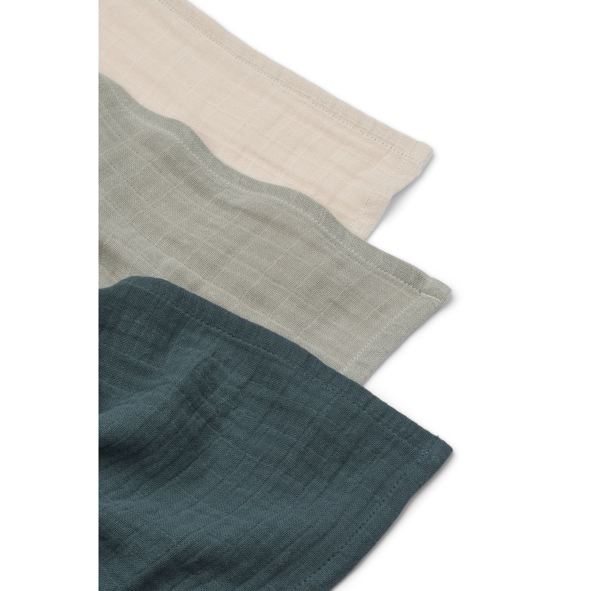 Lewis Baumwollmusselin Tuch 3er-Pack - Dove blue mix - Image 2