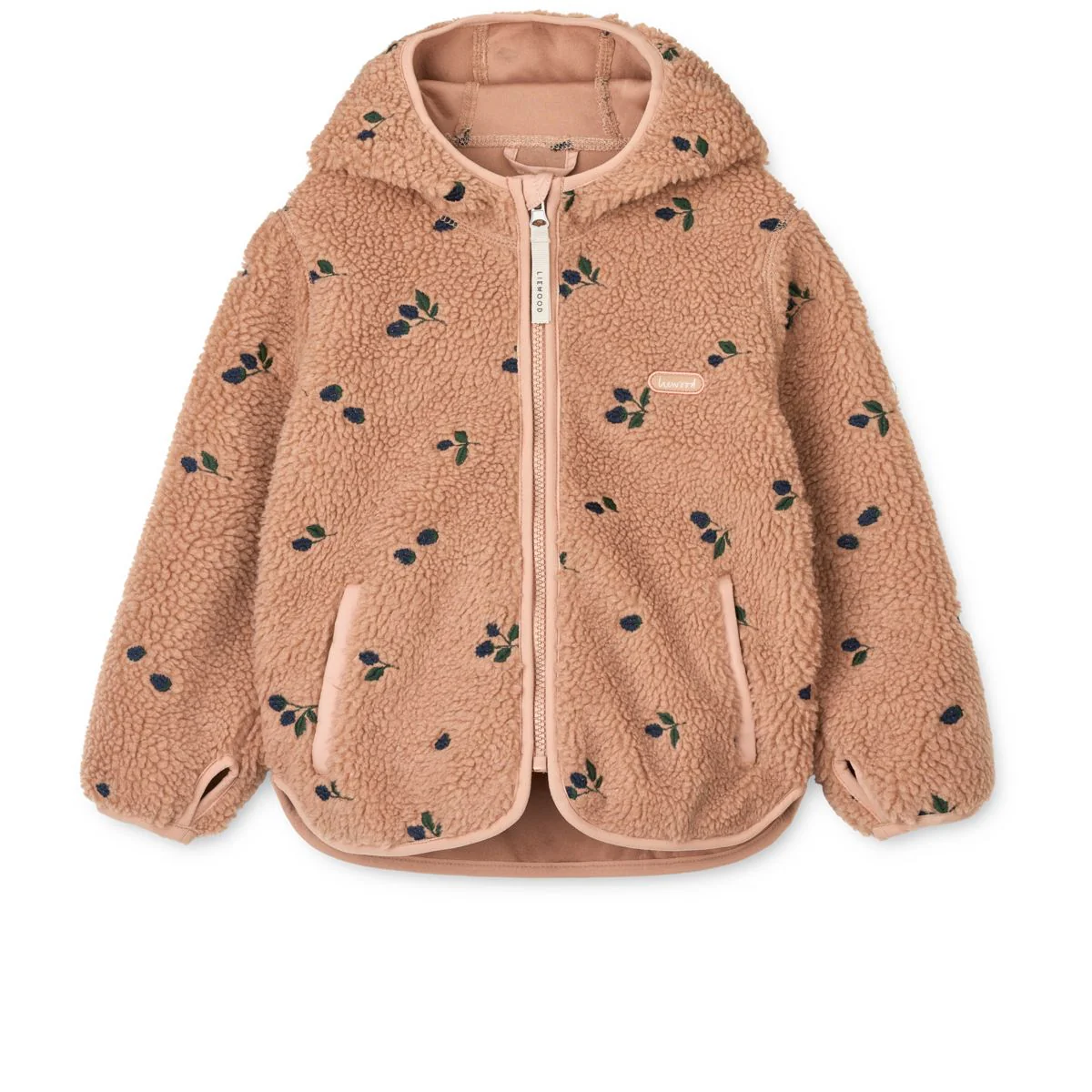 MARA Fleecejacke - Berry / Pale tuscany / Embroidery