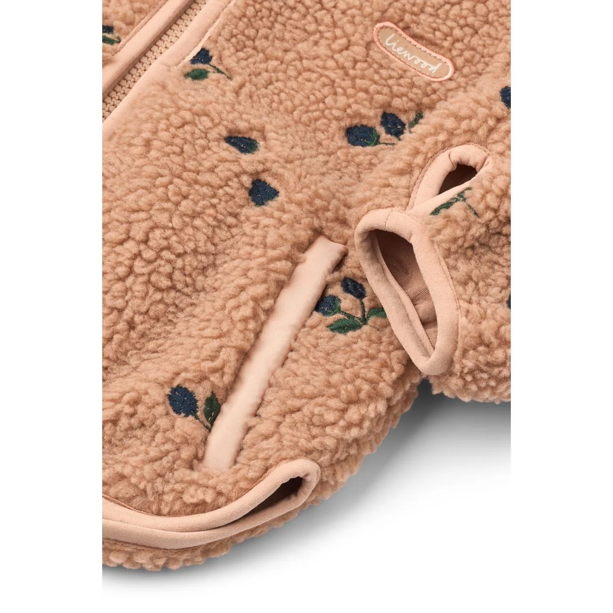 Mara Fleecejacke mit Ohren - Berry / Pale tuscany / Embroidery - Image 4