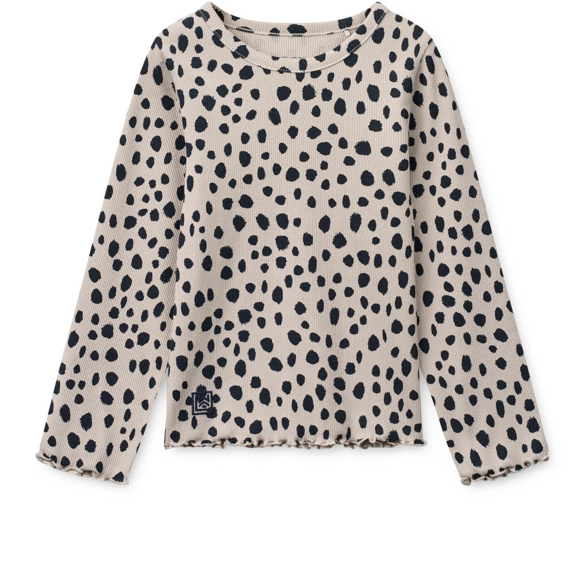 NIEVE bedrucktes Langarm-Ripp-T-Shirt - Leo spots / Mist