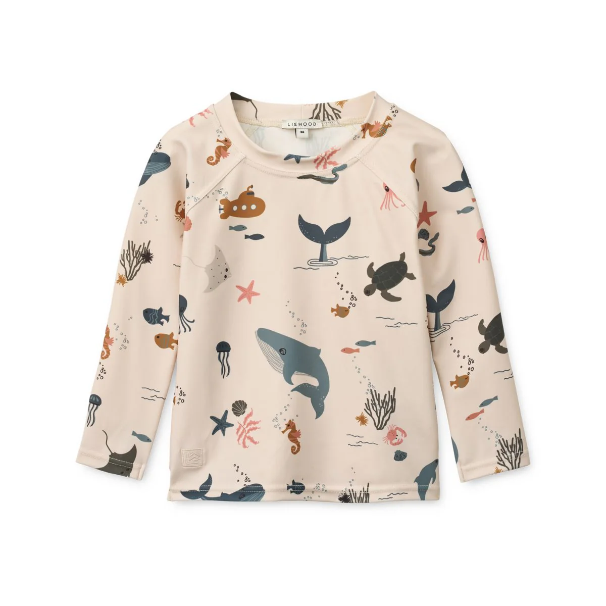 NOAH Bedrucktes Langarm-Schwimm-T-Shirt - Sea creature / Sandy