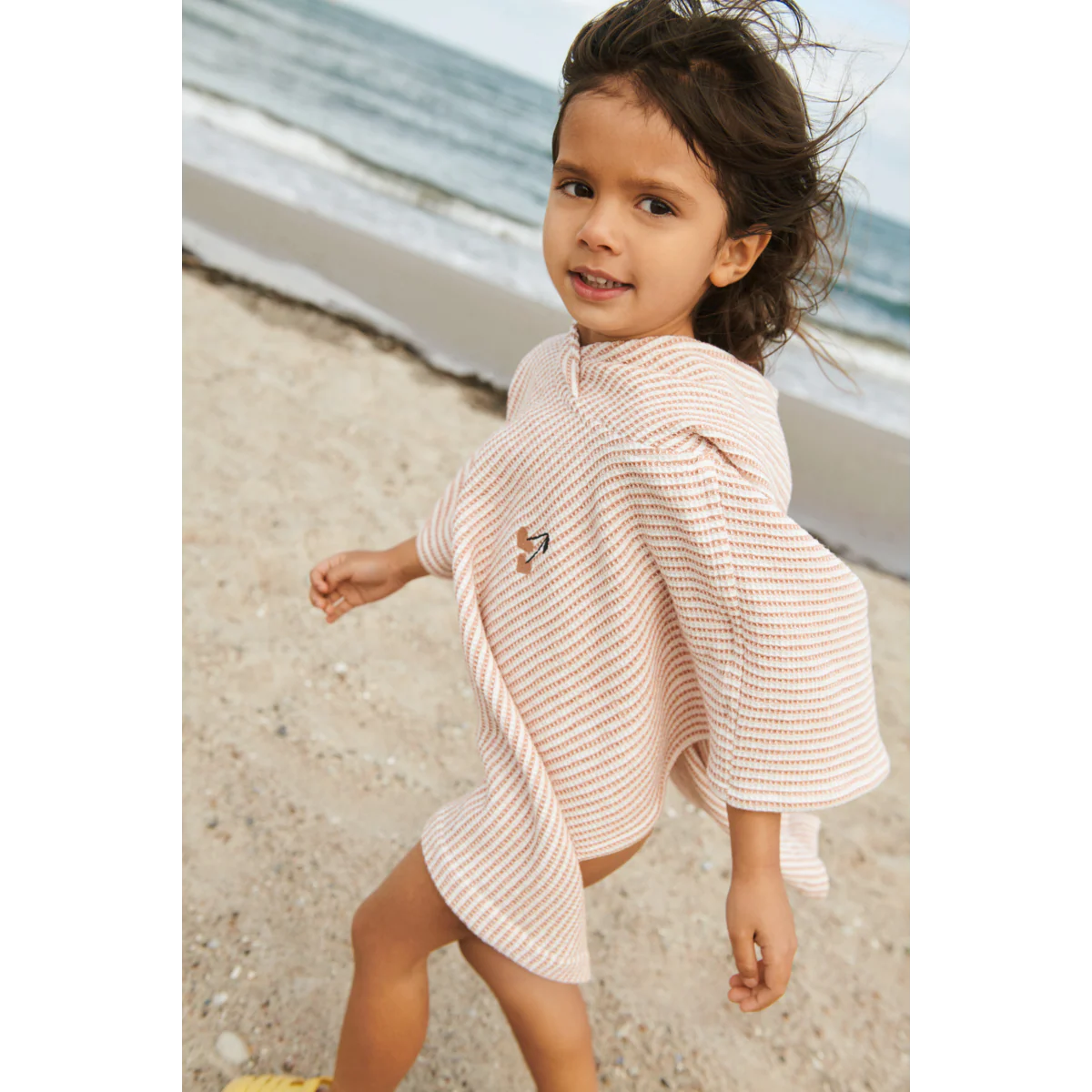 PACO Stickerei Poncho - Y/D stripe Tuscany rose / Creme de la creme - Image 2