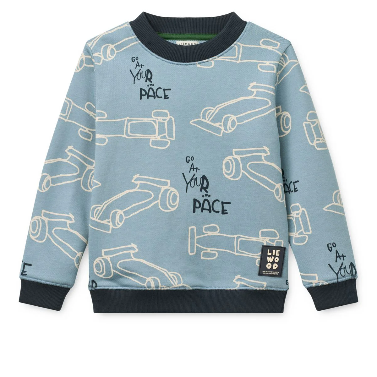 RIDLEY Bedrucktes Sweatshirt - Race cars / Beach blue