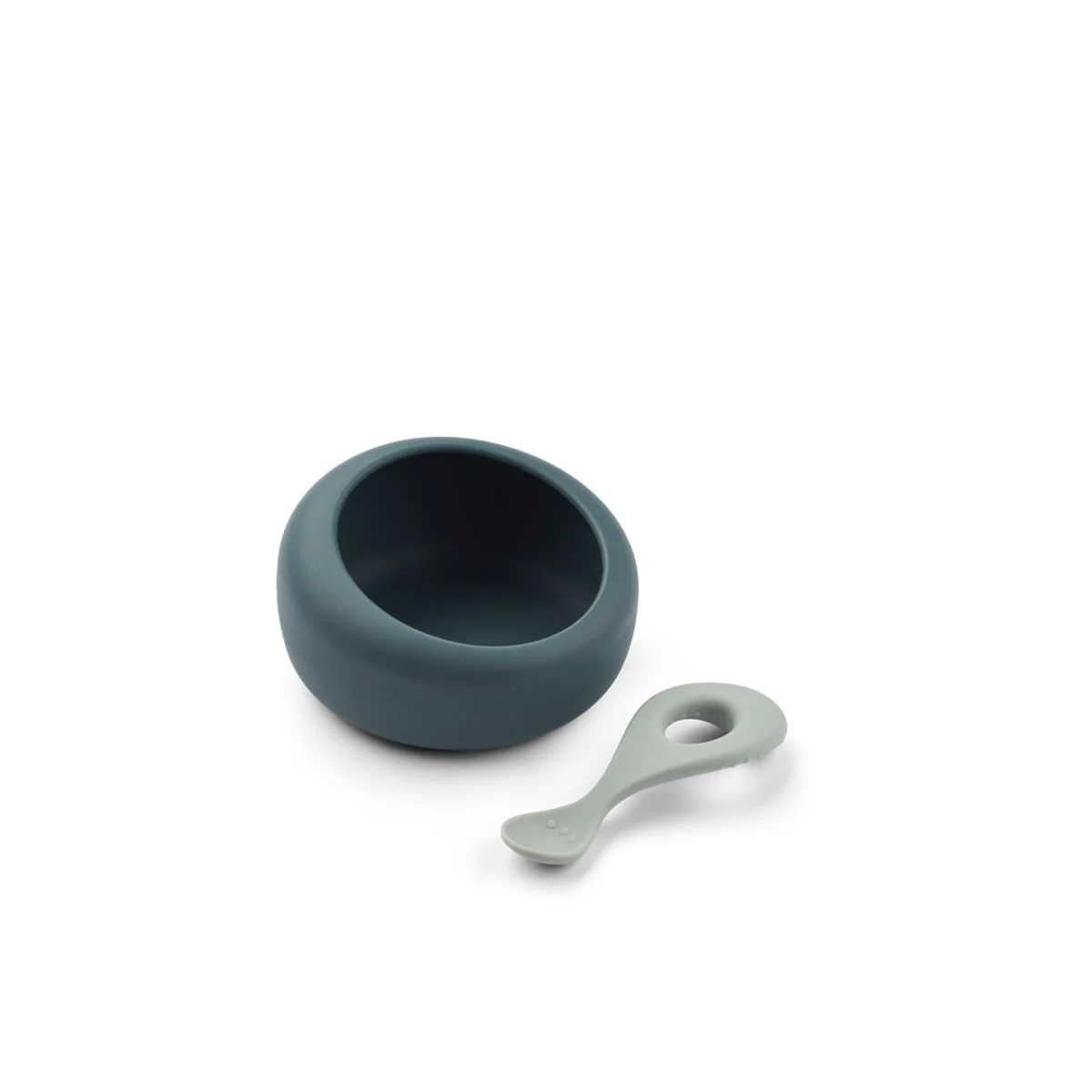 Sparia Schale mit Löffel - Whale blue / Dove blue