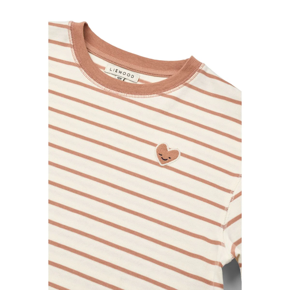 TYLER gestreiftes Langarm-T-shirt - Heart Tuscany rose / Creme de la creme - Image 3
