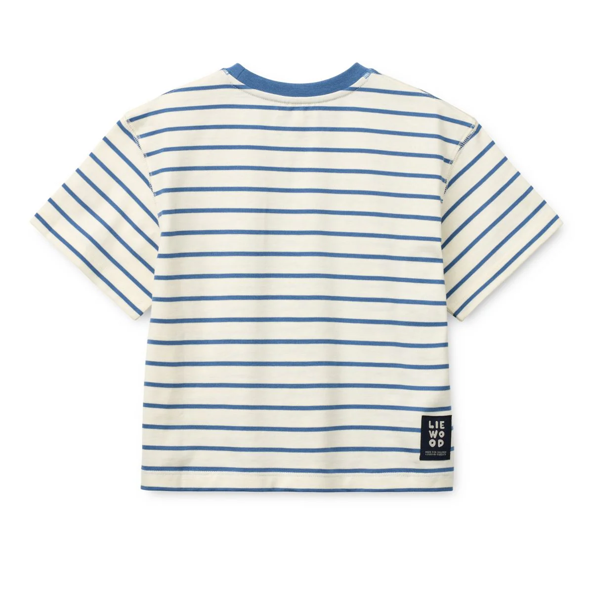 TYLER gestreiftes Kurzarm-T-Shirt - Riverside / Creme de la creme - Image 2