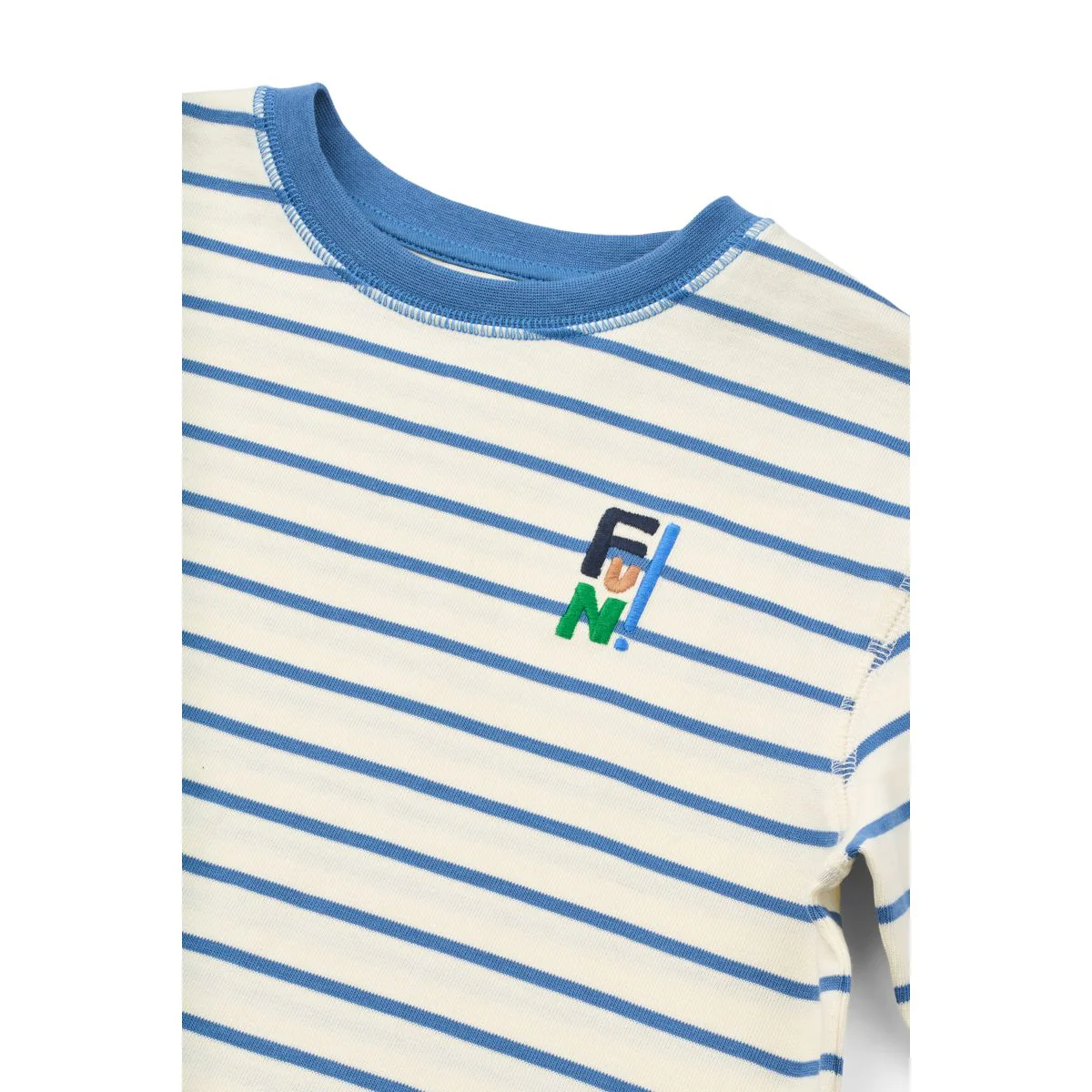 TYLER gestreiftes Kurzarm-T-Shirt - Riverside / Creme de la creme - Image 3