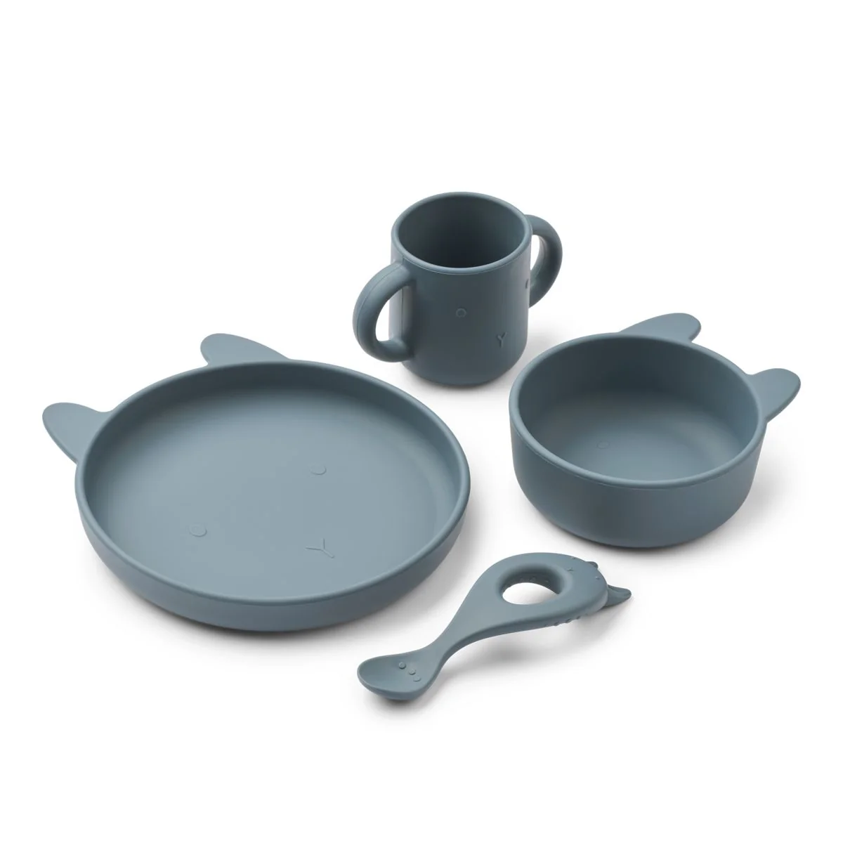 Vivi Silikongeschirr 4er Pack Baby - Rabbit whale blue