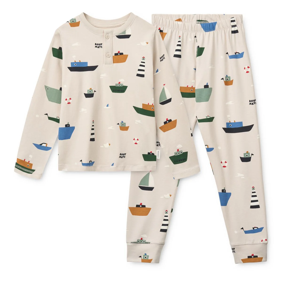 WILHELM bedrucktes Pyjama-Set - Sailing / Sandy